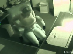 TitsCult presents: Horny blonde strips and plays with cunt in office