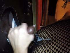 TitsCult presents: Nice cumshot from a cock at glory hole