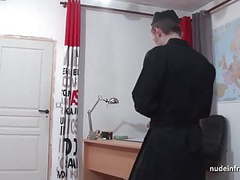 TitsCult presents: Young black schoolgirl banged by a priest in classroom