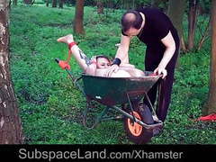 TitsCult presents: Young slave get tied up and fucked in the garden