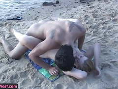 TitsCult presents: Cock hungry amateur blondie fucked on the beach