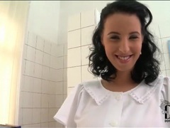TitsCult presents: Footjob from nurse in sexy white stockings