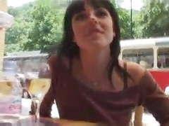TitsCult presents: Brunette sucks and fucks in a small wood near people