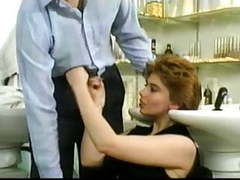 TitsCult presents: Sweet hairy pussy and ass fucked in salon