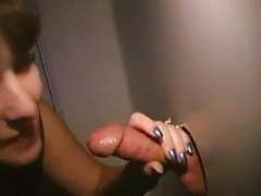 TitsCult presents: Gloryhole wife sucking strangers dick while husband films.