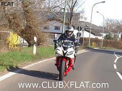 TitsCult presents: Clubxflat-  biker babe towed after breakdown