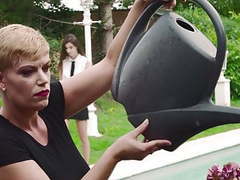 TitsCult presents: Busty mother fucks young daughter outdoor