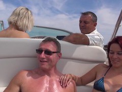 TitsCult presents: Hot ass blondie britney drops her clothes for sex on the boat, Group Sex, Hardcore, Outdoor, Reality, Yacht, Foursome, Bikini