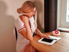 TitsCult presents: German nurse lauren help guy with sex to get a sperm sample