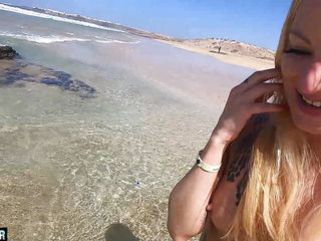 TitsCult presents: Sex on the beach andy-star fucks german blonde skinny outdoor
