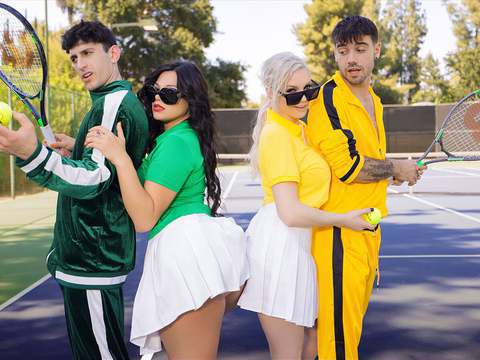 TitsCult presents: Tennis game with slut stepmoms leads to foursome fuckfest orgy - kenzie taylor & mona azar - momswap