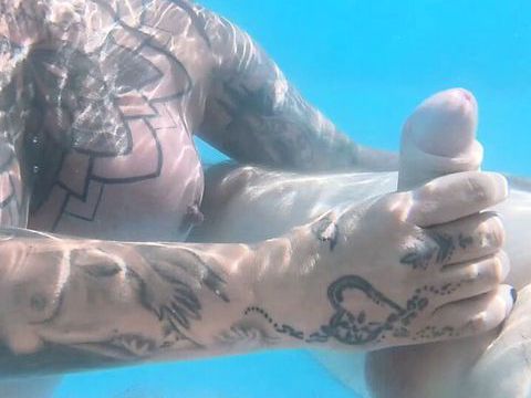 TitsCult presents: Underwater bj pool fun with the creampies