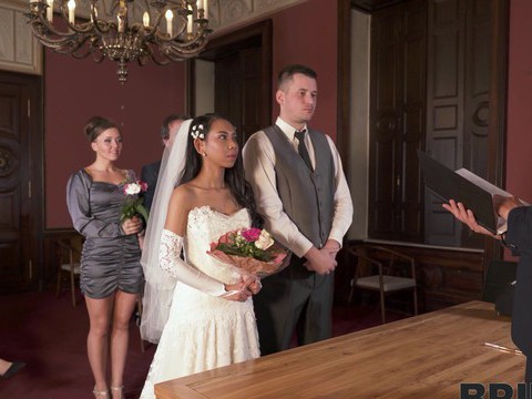 TitsCult presents: Hot ass bride killa raketa drops her panties to ride a hard dick