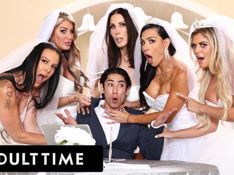 TitsCult presents: Adult time - big titty milf brides discipline big dick wedding planner with insane reverse gangbang!