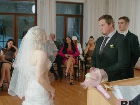 TitsCult presents: Dirty bride kristy waterfall rides a lover while people watch