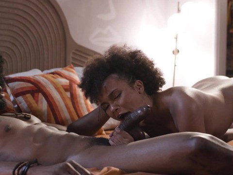 TitsCult presents: Horny ebony alina ali gives a blowjob and gets fucked balls deep
