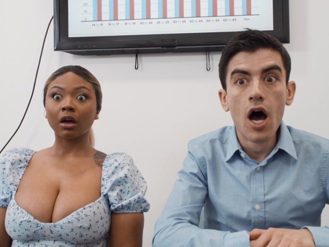 TitsCult presents: Interracial fucking in the office with naughty avery and zoe