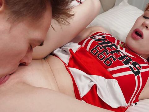 TitsCult presents: Redhead cheerleader bringing steamy fantasies to life together with her bf