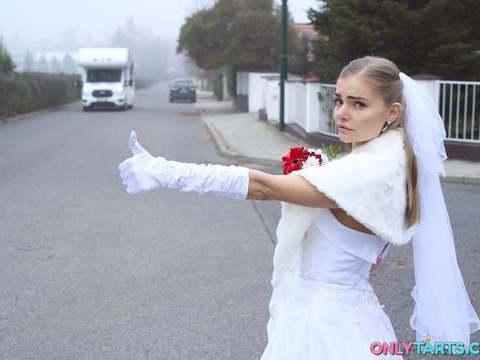 TitsCult presents: Shock content sexy bride fucks random van driver on marriage day