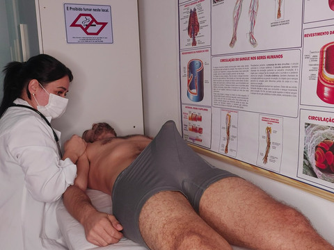 TitsCult presents: Patient's erection right in front of the nurse