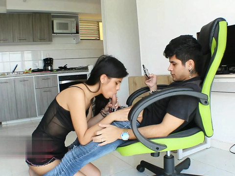 TitsCult presents: Beautiful brunette indian sucking my cock until she gets the most out of it - porn in english