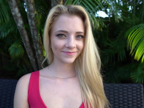 TitsCult presents: Blonde neighbor riley star wants into the pool and offers her pussy