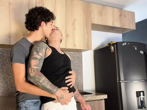 TitsCult presents: Colombian boy shows how to take a huge cock - enriquemudu & milky_santy