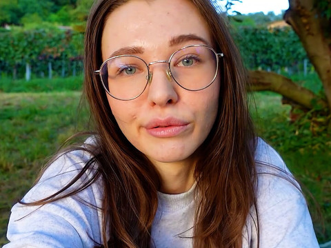 TitsCult presents: Alone? outside on the fields i presnet my huge labia teen pussy and clit