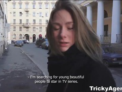 TitsCult presents: Beautiful teen strips and sucks in reality porn