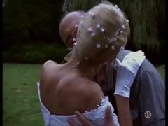 TitsCult presents: Naughty bride taken outdoors by two guys