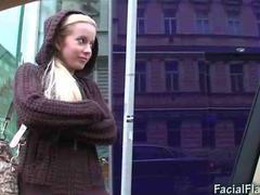 TitsCult presents: Girl in sweater sucks cock in car