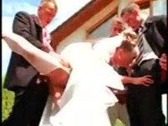 TitsCult presents: Gangbang of a hot bride with pissing
