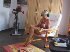 TitsCult presents: Blonde milf changes into a kinky outfit