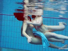 TitsCult presents: Girls in elegant dresses swimming underwater