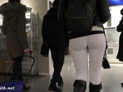 TitsCult presents: Jeny smith  camel toe white leggings