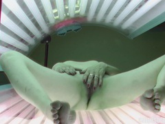 TitsCult presents: Slow pussy masturbation in public solarium