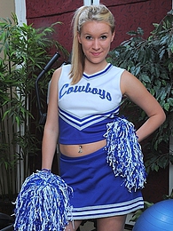 TitsCult presents: Cheerleader Kristi Kay drops pompoms and gets naked