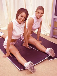 TitsCult presents: Two lesbian fitnessing horny hotties end up fucking hard