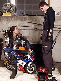 TitsCult presents: Shy teenage biker chick fucks the horny mechanic hardcore