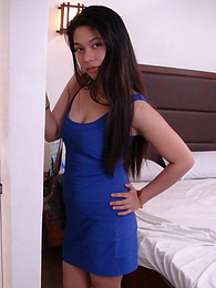 TitsCult presents: Sultry raven-haired Filipina tart in blue dress drains cum from foreign cock
