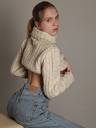 TitsCult presents: Very shy and modest teen girl gets undressed showing off her fresh and natural naked body