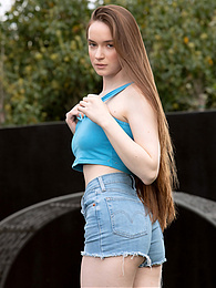 TitsCult presents: Beautiful Brunette Teen Hazel Shows Off Her Hairy Pussy and Masturbates Outdoors.