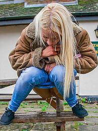 TitsCult presents: Blond hungarian cutie Kiara Lord strips and presents her amazing boobs and ass outdoors