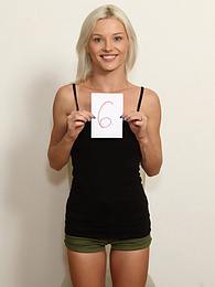 TitsCult presents: Blond hungarian teen Zazie Skymm gets completely naked during a solo shoot